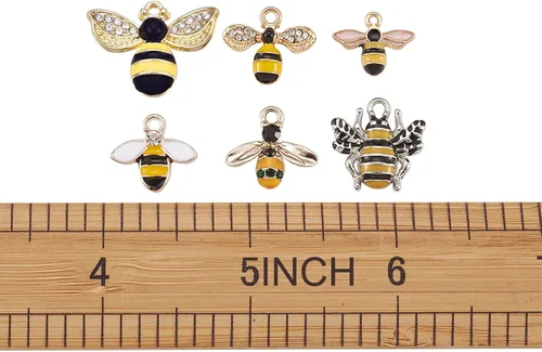 Miniatura 7 de Craftdady Encantos colgantes esmaltados con dijes de alimentos, animales, flores, encantos bonitos, dijes de frutas de metal colorido, ornamento