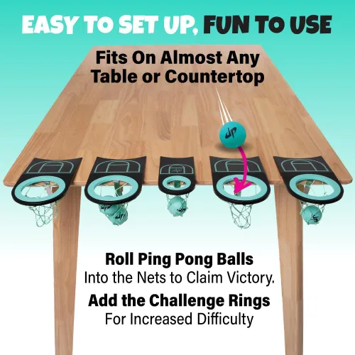 Miniatura 3 de Dude Perfect Sticky Tic Tac Toe y juego de rollos de mesa Juegos para interiores y exteriores, diversión perfecta para noches de juegos familiares