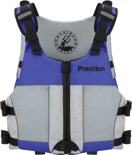 Miniatura 2 de Poseidon Chaleco salvavidas ajustable de seguridad acuática - Diseño clásico unisex con compartimentos de almacenamiento frontal/trasero