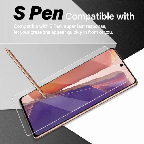 Miniatura 3 de Protector de pantalla de vidrio templado para Galaxy Note 20 + protector de lente de cámara [2 + 2 unidades] [huellas dactilares compatibles]