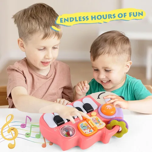 Miniatura 6 de Juguete musical para bebé de 6 a 12 meses, teclado musical con luz de erizo, sonido de animal, niño de 12 a 24 años, aprendizaje temprano, juguetes