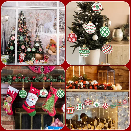 Miniatura 6 de Yuxung 15 piezas de llavero de diamante de Navidad 5D DIY Kit de arte de diamantes de Navidad decoración colgante adorno de doble cara arte