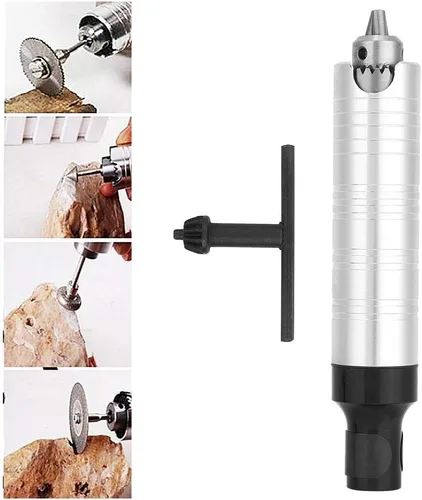 Miniatura 4 de Pieza de mano de acero inoxidable Chuck Flex eje giratorio amoladora angular mango llave taladro Chuck herramienta de la máquina de pulir, 0.3 ~