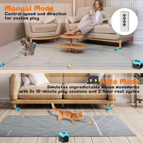 Miniatura 3 de Juguete interactivo para gatos para interiores – Cinta de correr automática para gatos con control remoto, 3 velocidades, motor silencioso y diseño