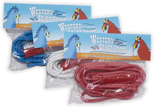 Miniatura 10 de Accesorios de escenario occidental para niños, lazo de cuerda de truco de vaquero pre-atado para niños Edades 4-10 Rojo
