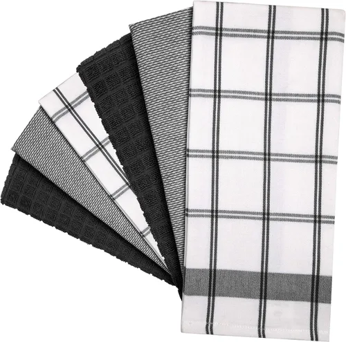 Miniatura 3 de Toallas de cocina de alta calidad (20 x 28 pulgadas, paquete de 6) Toallas de cocina grandes de algodón Juego de sábanas de cocina planas
