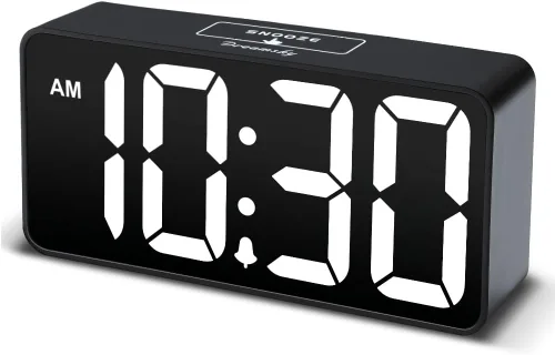Miniatura 12 de DreamSky - Reloj despertador digital pequeño para dormitorio, pantalla de números grandes con atenuador de brillo, reloj de mesa eléctrico con Caja