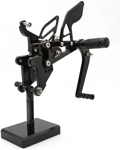 Miniatura 2 de PROCNC - Reposapiés de motocicleta ajustable de aluminio para Yamaha YZF R6 2003 2004 2005 (negro)