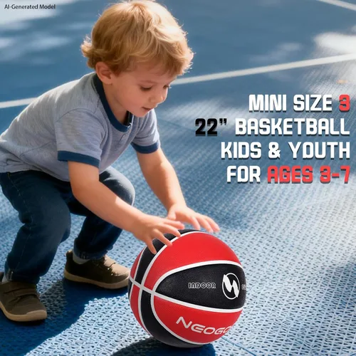 Miniatura 3 de Pelota de baloncesto para niños y jóvenes tamaño 4/5 25.5/27.5", Pelota de baloncesto de goma gruesa y duradera de alto rebote NEOGOAT tamaño 4/5