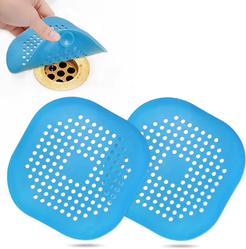 Miniatura 12 de Recolector de cabello cuadrado con ventosas para desagüe, tapón de silicona para ducha, fácil de instalar para baño, tina y cocina, 2