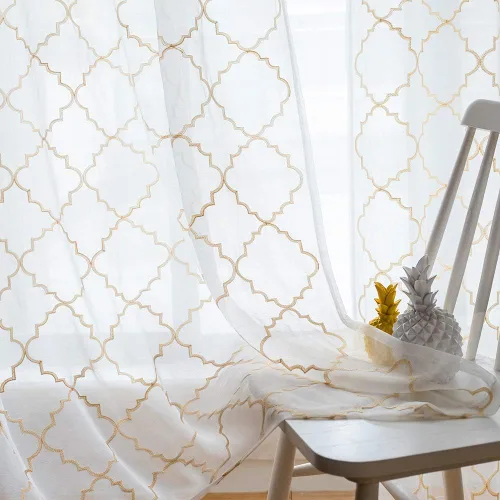 Miniatura 11 de Cortinas traslúcidas blancas de 84 pulgadas de largo, cortinas traslúcidas con bolsillo para barra para sala de estar, dormitorio, 2 paneles, 52x84