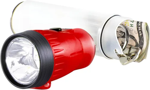 Miniatura 3 de Vida Gear linterna LED 4 en 1 multimodo 30 lúmenes, mango brillante y compartimento de almacenamiento, color azul.