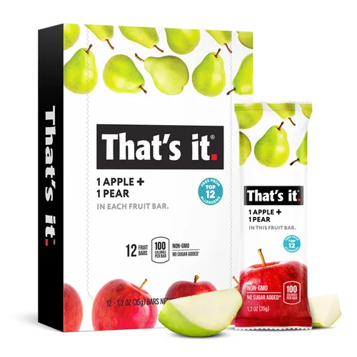 Miniatura 13 de That's it. Manzana+Mango+Chili 100% Natural Gran Sabor Barra de Fruta Seca Real, Vegana, Sin Gluten, Paleo, Kosher, Sin OMG, Sin Conservantes, Sin