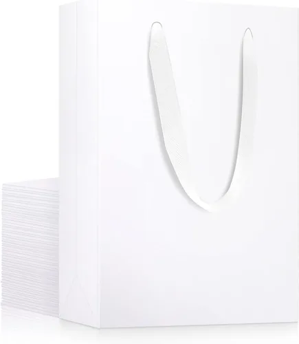 Miniatura 49 de EUSOAR Bolsas de compras de papel con asas, paquete de 25 bolsas pequeñas de papel kraft de 5.9 x 2.3 x 7.8 pulgadas, bolsa de mercancía