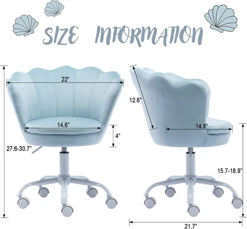 Miniatura 2 de Bonita silla de escritorio para niños, silla de trabajo ajustable de terciopelo para niños, silla giratoria de tocador, silla de computadora