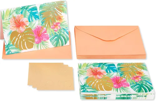 Miniatura 2 de Papyrus Tarjetas en blanco con sobres, flores tropicales (12 unidades)