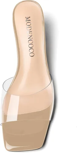 Miniatura 3 de MODENCOCO Sandalias de tacón bajo grueso y grueso para mujer, con puntera abierta, de 2 pulgadas