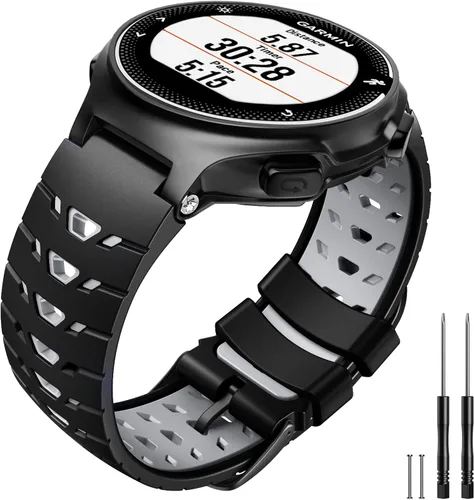 Miniatura 8 de Para Forerunner 630/235/620/735XT/220/230/Approach S20/S6/S5, correa de reloj de silicona suave de dos en uno, rojo-negro