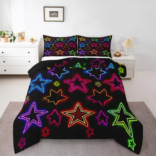 Miniatura 13 de Erosebridal Juego de edredón para niños, tamaño individual para niños y niñas, ropa de cama de dinosaurio degradado, decoración de dormitorio