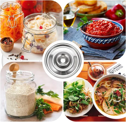 Miniatura 8 de DOITOOL Tapa de sartén de acero inoxidable con tapa de acero inoxidable - Tapa universal pequeña de 3.9 pulgadas para ollas, tapa de mini sartén