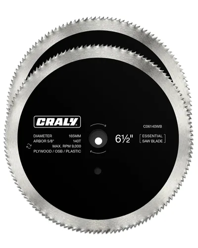 Miniatura 6 de CRALY Hoja de sierra circular de 7-1/4 pulgadas con 140 dientes, árbol de 5/8 pulgadas, corte fino, para cortar madera contrachapada, OSB, plástico