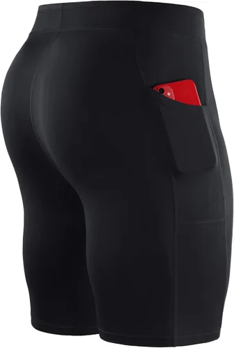 Miniatura 7 de NELEUS Paquete de 3 pantalones cortos de compresión para correr con bolsillos para hombre