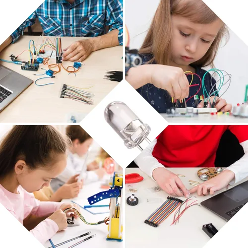 Miniatura 8 de 165 diodos emisores de luces LED precableadas de 12 V 0.197 in (11 colores x 15 piezas) kit surtido de lentes transparentes, blanco cálido, blanco