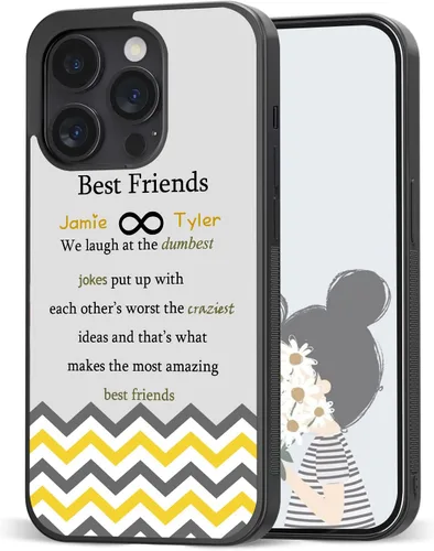Miniatura 10 de Fundas de teléfono con nombre personalizado para mejores amigos iPhone 11 12 13 14 Pro Max Plus Mini X Xs Xr, Samsung Note 7 8 9 10 20 S21 S22 S23