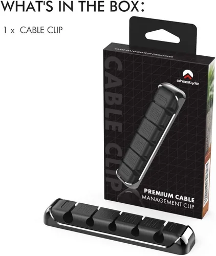 Miniatura 7 de AhaStyle Clips para cables, paquete de 3 soportes para cables, organizador de cables, autoadhesivo, para organizar el escritorio, cable USB, mesita