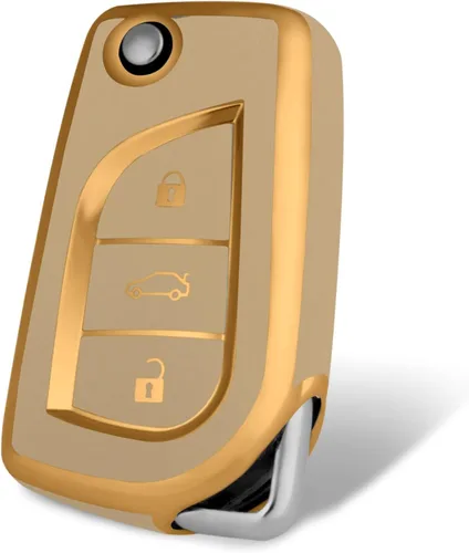 Miniatura 18 de Compatible con funda para llavero Toyota con patrón dorado, TPU suave, protección de 360 grados, para llave inteligente Fortuner Tundra Camry RAV4