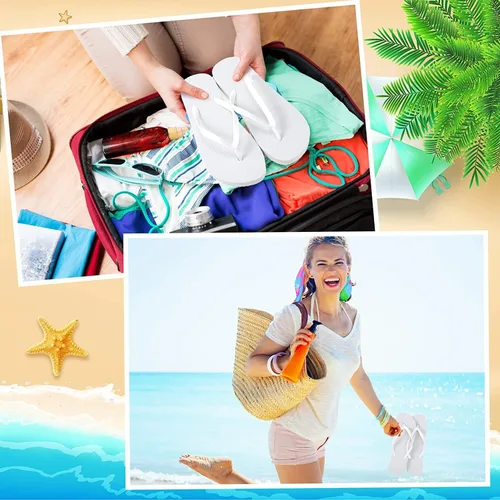 Miniatura 7 de Bonuci Flip Flops Bulk Wedding Hotel Spa Slippers with Size Cards Drawstring Bags Wedding Party Favors