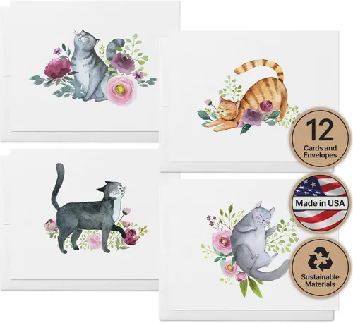 Miniatura 10 de Twigs Paper - Tarjetas de felicitación de aves americanas surtidas - Tarjetas de papelería con sobres, tarjeta de agradecimiento, tarjetas de notas