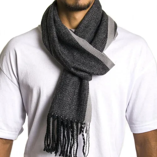 Miniatura 49 de Alpine Swiss Bufanda a cuadros para hombre, ultra suave, chal de invierno, cálido, ligero, para clima frío