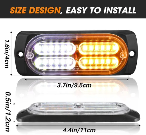 Miniatura 2 de 12 luces de emergencia para vehículos, montaje en camión, 24 luces de emergencia LED con caja de control, advertencia de peligro de cableado