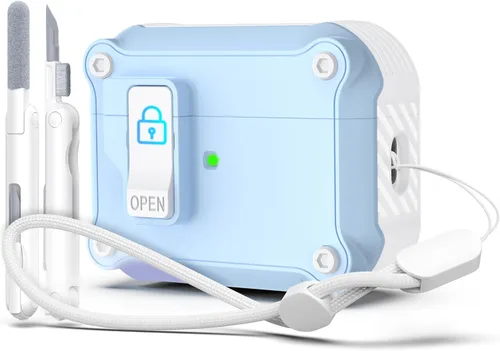 Miniatura 136 de R-fun - Funda para audífonos compatible con AirPods de 4.ª generación 2024, cubierta protectora de expulsión automática a prueba de caídas, puerto