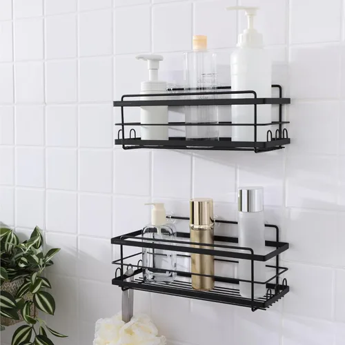 KINCMAX Organizadores de Ducha de Hierro - Estantes de Baño Autoadhesivos para Duchas - Estante Organizador de Champú para Pared - Organizador de
