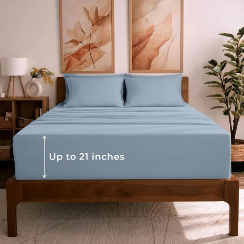 Miniatura 33 de Mellanni Juego de Sábanas Split King - Colección Icónica de 7 Piezas para Ropa de Cama, (Incluye 4 Fundas de Almohada), Bolsillo Profundo de 16 1394