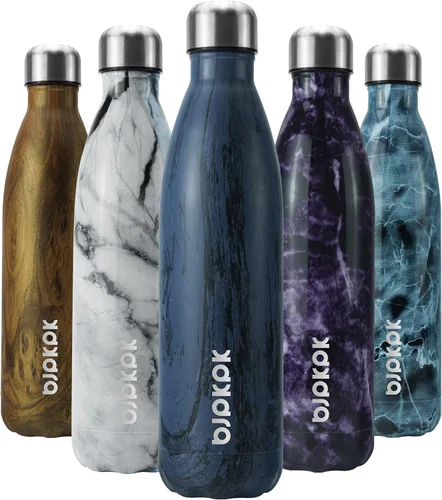 Miniatura 88 de BJPKPK Botella de Agua Aislada 17oz Botellas de Agua de Acero Inoxidable Apta para Lavavajillas Metal Térmica Mantiene Frío y Caliente, Gris Niebla