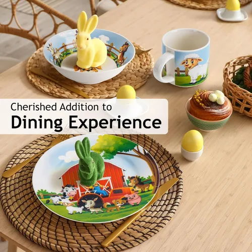 Miniatura 5 de MIAMIO – Juego de 3 vajilla para niños/Platos de porcelana para niños, juego de platos para niños, juego de vajilla para niños – Incluye plato