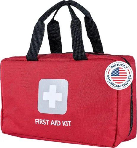 Thrive Home Essentials Kit de primeros auxilios (291 piezas) – Bolsa de primeros auxilios con vendaje de varios tamaños, gasa, toallitas, tijeras,