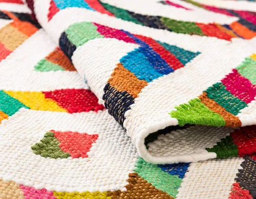 Miniatura 7 de Unique Loom Chindi Trellis Collection - Alfombra geométrica, suroeste, diamantes, colores brillantes