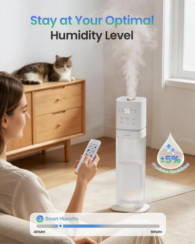 Miniatura 7 de Humidificadores para dormitorio de 2.1 galones/8 litros, humidificador inteligente para habitaciones grandes, humidificadores de niebla fría