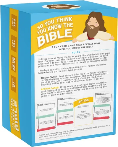 Miniatura 6 de SO YOU THINK YOU KNOW THE BIBLE, Un divertido juego de preguntas para familias, becas y estudio bíblico. Gran regalo cristiano