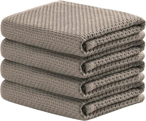 Miniatura 10 de joybest Paños de cocina de algodón, paquete de 8 paños de cocina de tejido de gofre, ultra suaves, absorbentes, paños de secado rápido, trapos