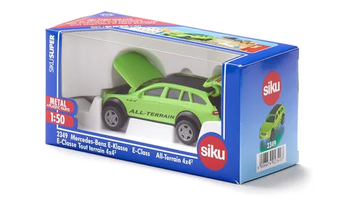 Miniatura 7 de SIKU 2349, Mercedes-Benz Clase E All-Terrain 4 x 4², 1:50, Metal/Plástico, Verde, Coche de juguete para niños, Enganche de remolque y capó