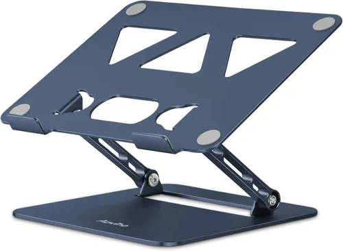 Miniatura 15 de Aoviho Soporte ajustable para laptop para escritorio, soporte portátil y elevador, soporte plegable de aluminio para computadora portátil para Negro