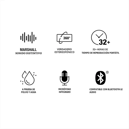 Miniatura 12 de Marshall Emberton III Altavoz Bluetooth Portátil - Diseño Resistente e Impermeable IP67 Sonido Estéreo Fuerte, Graves Profundos con Más de 32 Crema