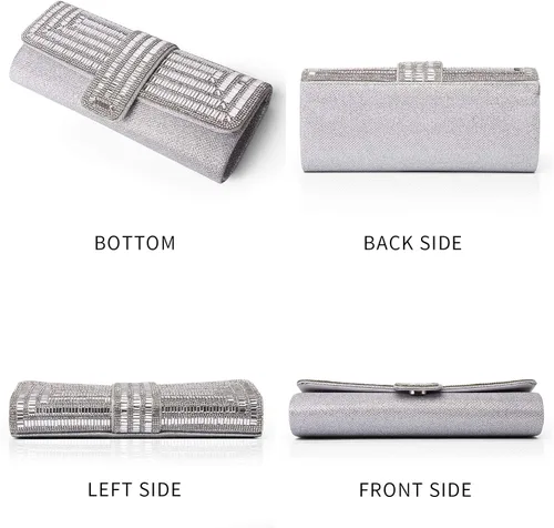 Miniatura 4 de Labair Bolso de noche y embragues para mujer, bolso de mano brillante con diamantes de imitación para boda, fiesta, despedida de soltera.