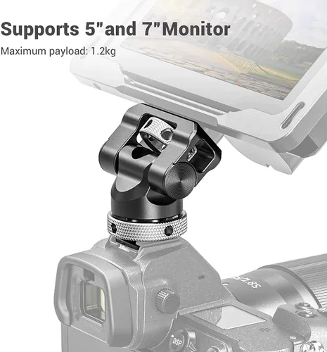 Miniatura 2 de SmallRig Soporte de montaje para monitor de campo con zapata fría y tornillo de 1/4 pulgadas para monitor de 5 pulgadas y 7 pulgadas, con giro