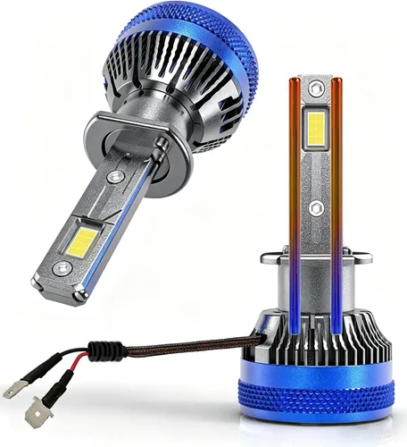 Bombillas LED H1LL H1LL Super Bright 110W 6500K Blanco frío ventilador integrado y 2 tubos de cobre térmicamente conductores para vehículos UTV,